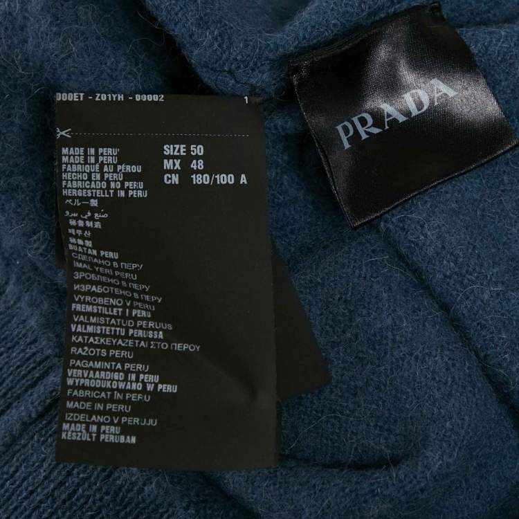 Pre Owned Prada Blue Wool Crewneck Sweater L