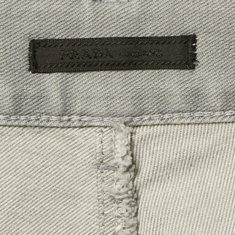 Pre Owned Prada Grey Denim Regular Fit Jeans L Waist 33"