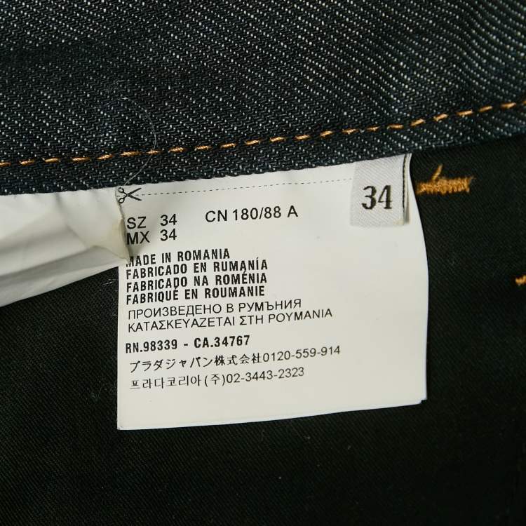 Pre Owned Prada Navy Blue  Denim Regular Fit Jeans L Waist 34"