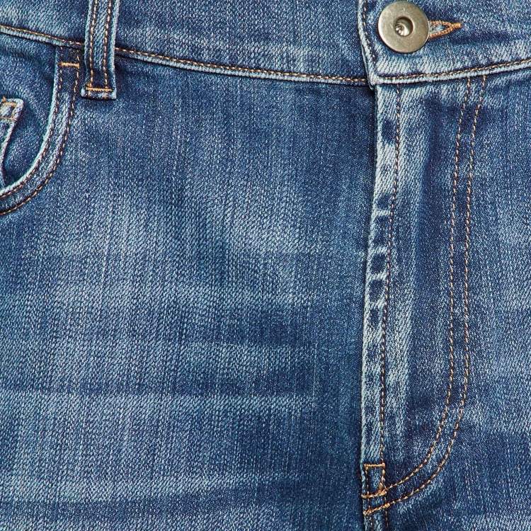 Pre Owned Prada Blue Denim Tapered Leg Jeans L