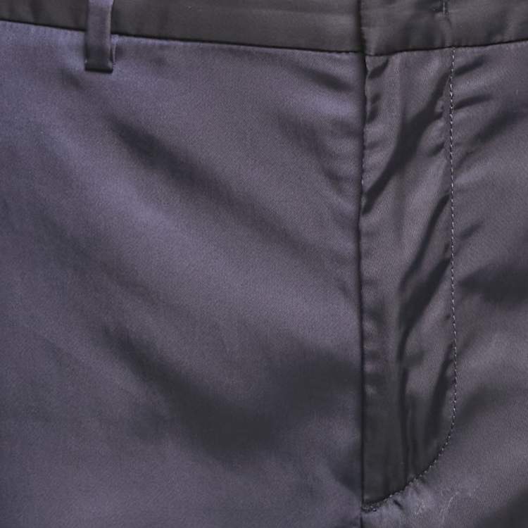 Pre Owned Prada Navy Blue Nylon Pants XL