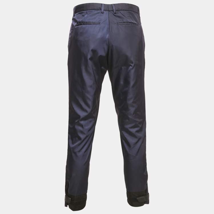 Pre Owned Prada Navy Blue Nylon Pants XL