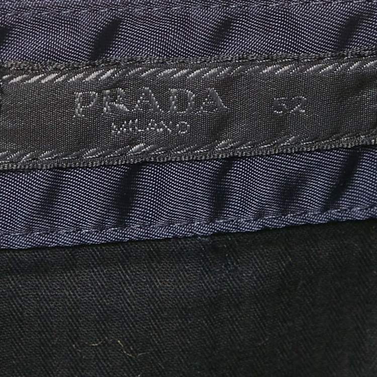 Pre Owned Prada Navy Blue Nylon Pants XL