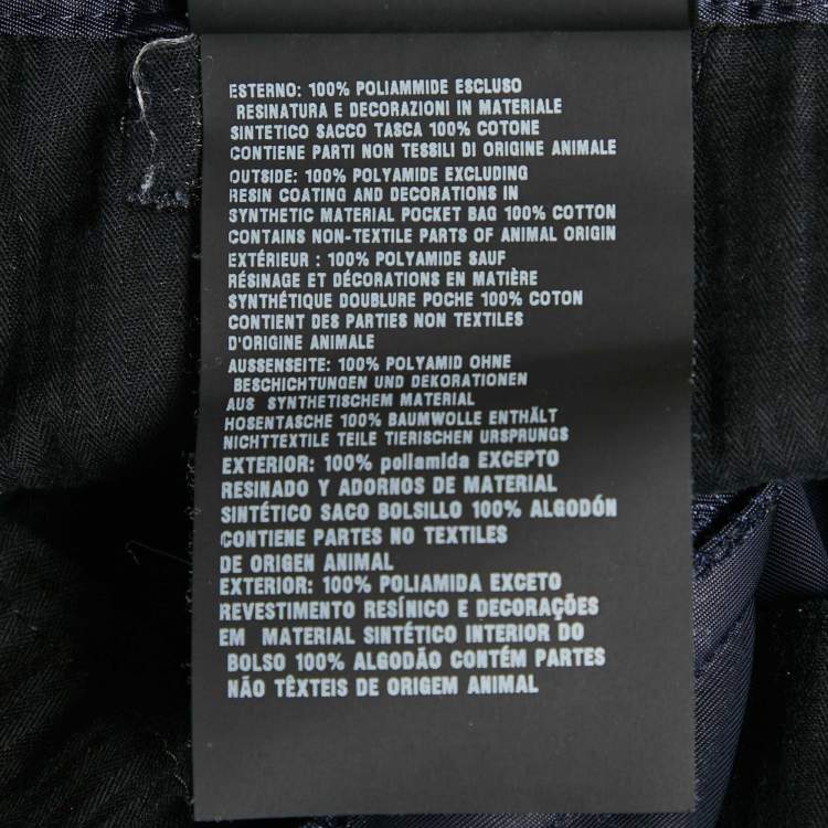 Pre Owned Prada Navy Blue Nylon Pants XL