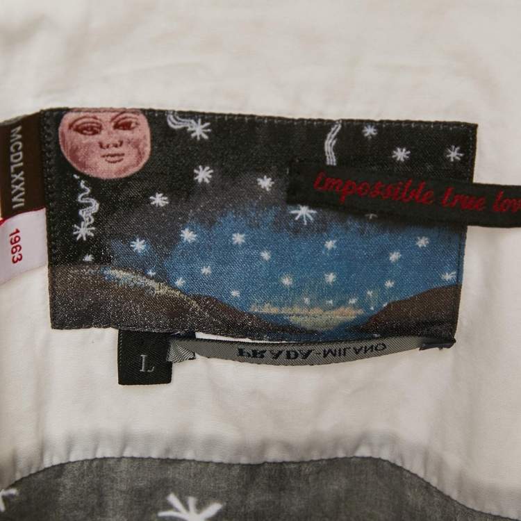 Pre Owned Prada White Cotton Impossible True Love Camp Shirt L