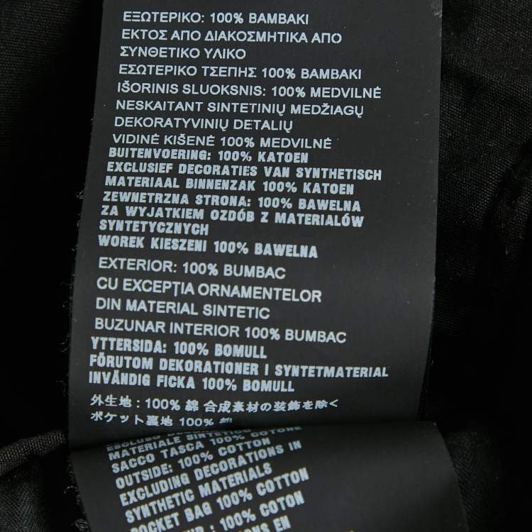 مملوكة مسبقًا Prada Black Cotton Velcro Detail Jogger Pants L