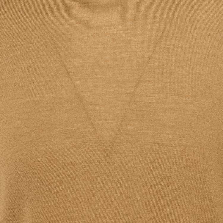 Pre Owned Prada Brown Wool Knit Crew Neck Sweater L 