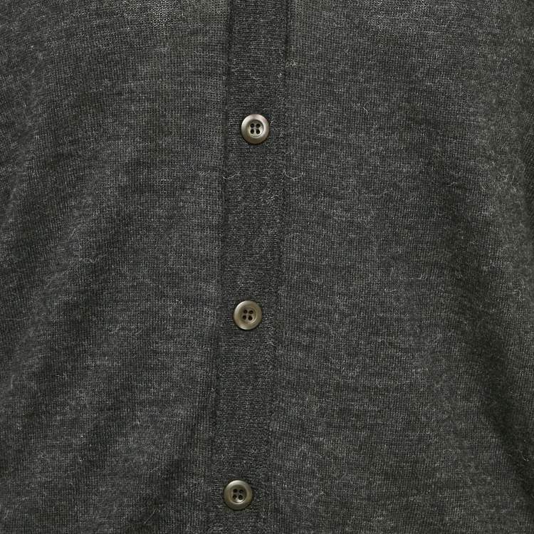 Pre Owned Prada Charcoal Grey Alpaca Wool Button Front Cardigan L 