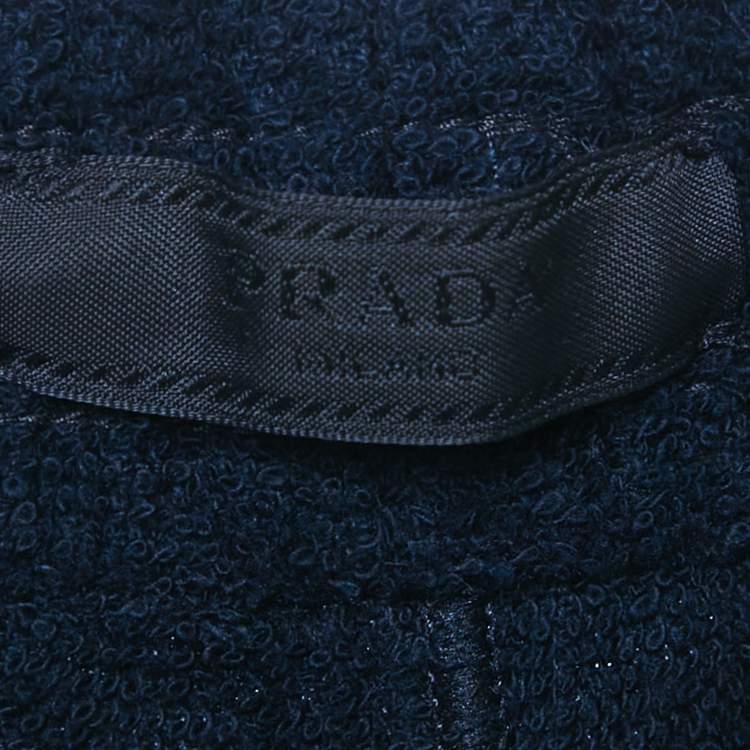 Pre Owned Prada Navy Blue  Terry Cotton Shorts L