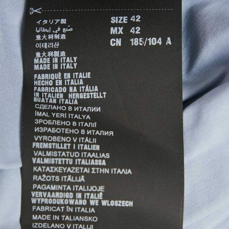 Pre Owned Prada Blue Cotton Button Front Long Sleeve Shirt XL