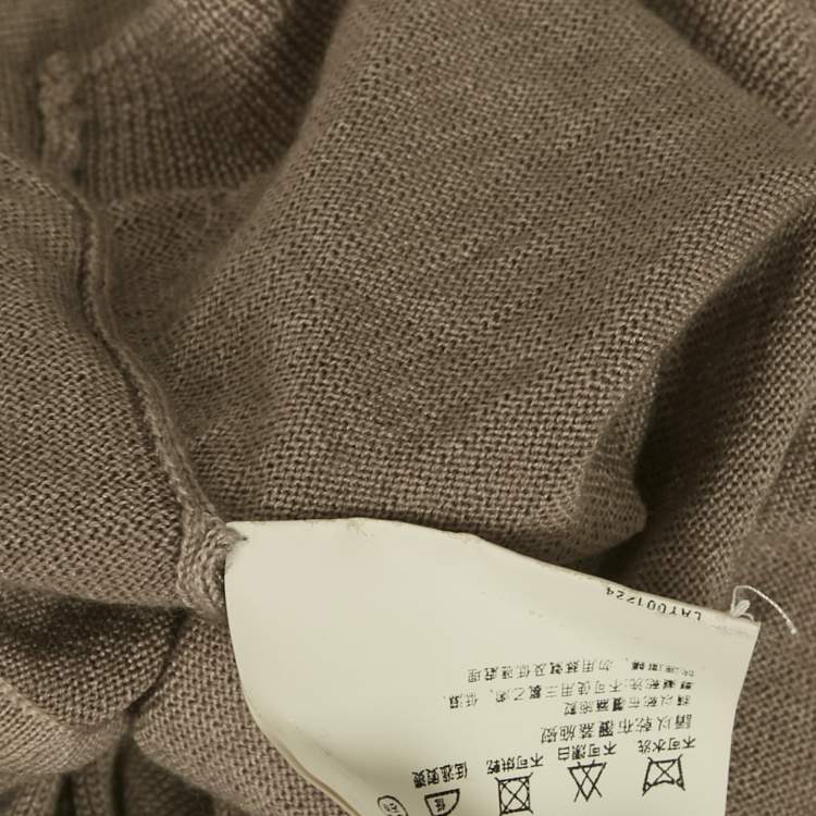Pre Owned Prada Beige Wool Knit Zip-Up Hooded Jacket XL