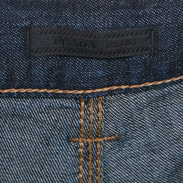 Pre Owned Prada Blue Denim Straight Leg Jeans S Waist 32"