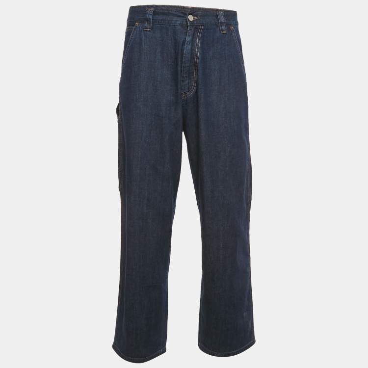 Pre Owned Prada Blue Denim Straight Leg Jeans S Waist 32"