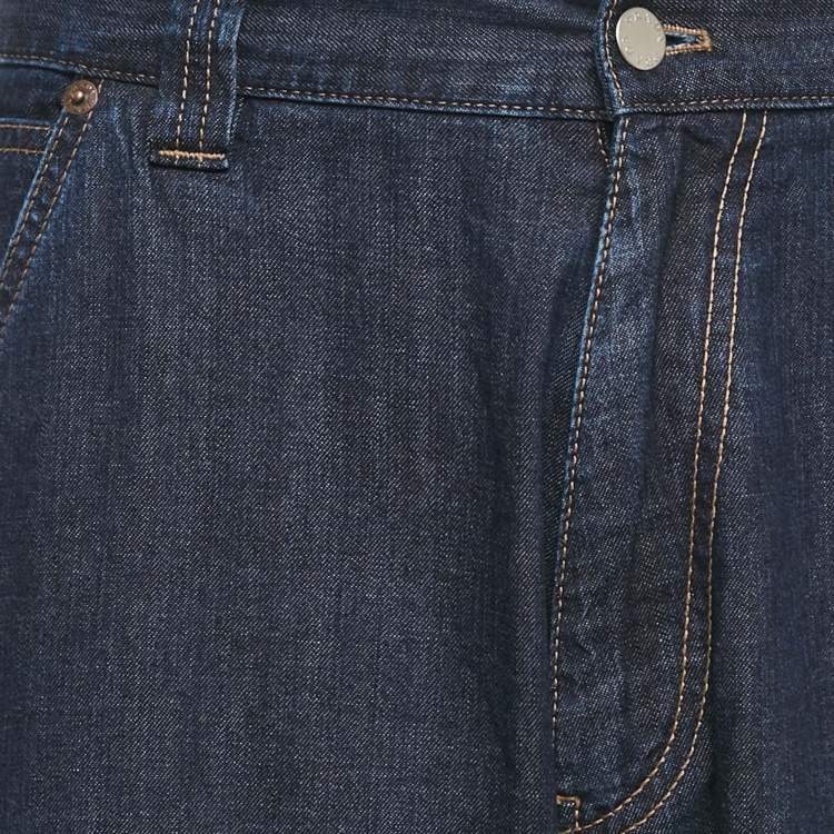 Pre Owned Prada Blue Denim Straight Leg Jeans S Waist 32"