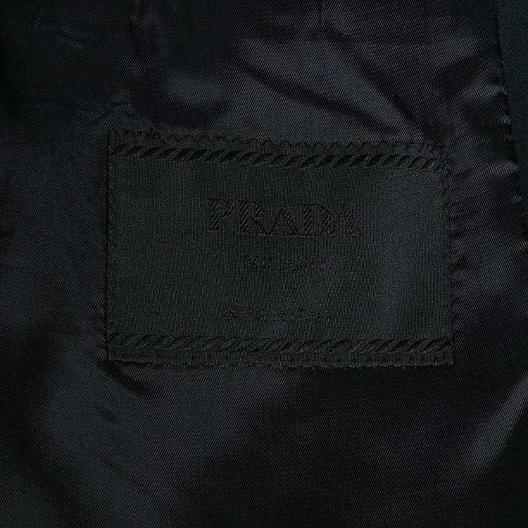Pre Owned Prada Navy Blue Wool Regular Fit Blazer L