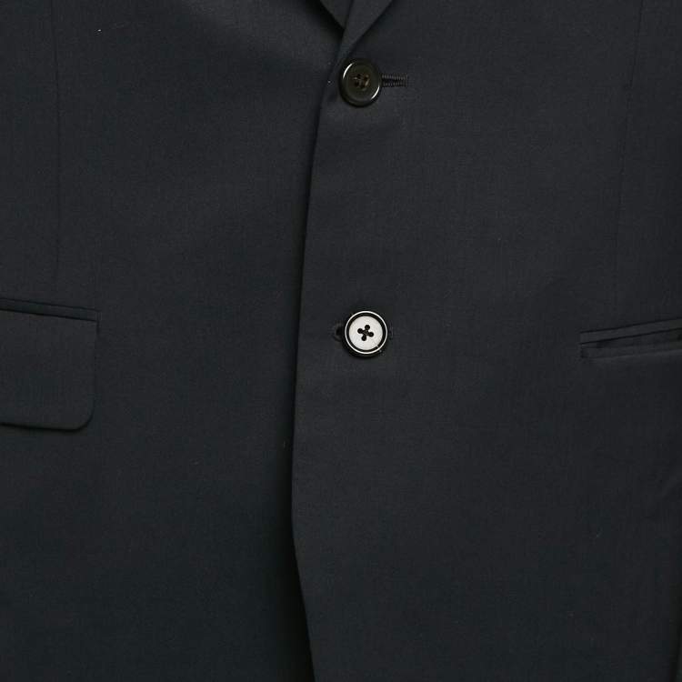 Pre Owned Prada Navy Blue Wool Regular Fit Blazer L