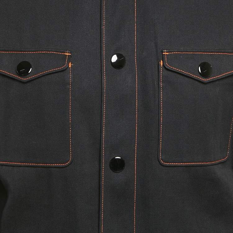 Pre Owned Prada Black Cotton Drill Button Front Long Sleeve Jacket M