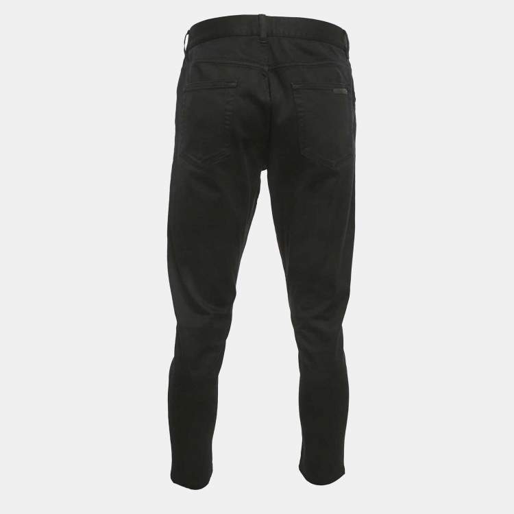 Pre Owned Prada Black Cotton Gabardine Pants L 
