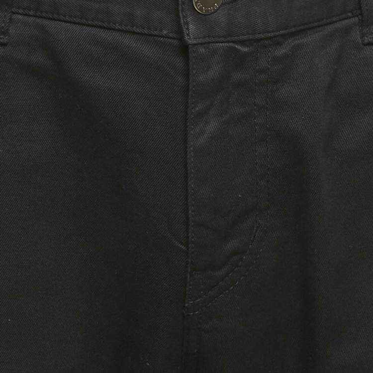 Pre Owned Prada Black Cotton Gabardine Pants L 