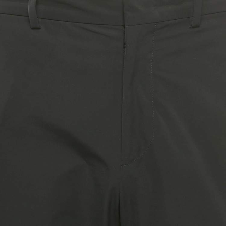 Pre Owned Prada Black Synthetic Velcro Detail Pants XL