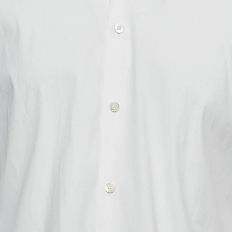 Pre Owned Prada White Cotton Long Sleeve Shirt L