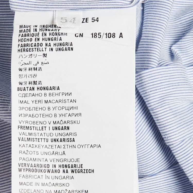Pre Owned Prada Blue Striped Cotton Single Breasted Blazer XXL