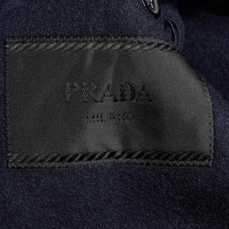 Pre Owned Prada Navy Blue Cashmere and Wool Single Breasted Blazer XXL