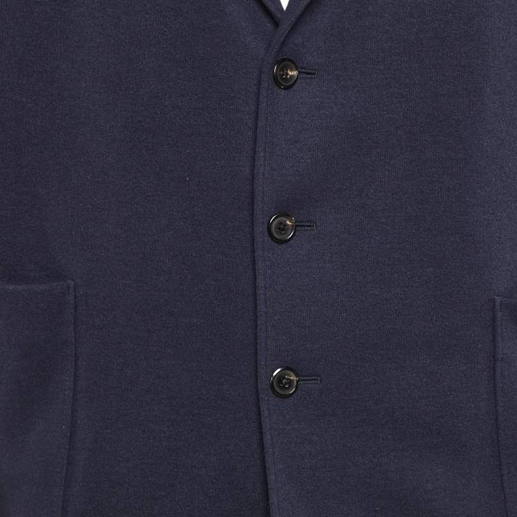 Pre Owned Prada Navy Blue Cashmere and Wool Single Breasted Blazer XXL