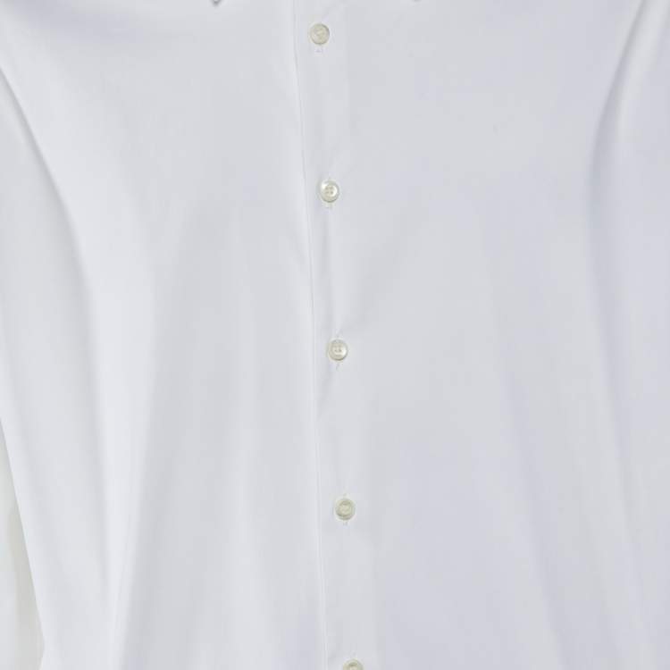 Pre Owned Prada Off-White Cotton Button Front Shirt XXXL