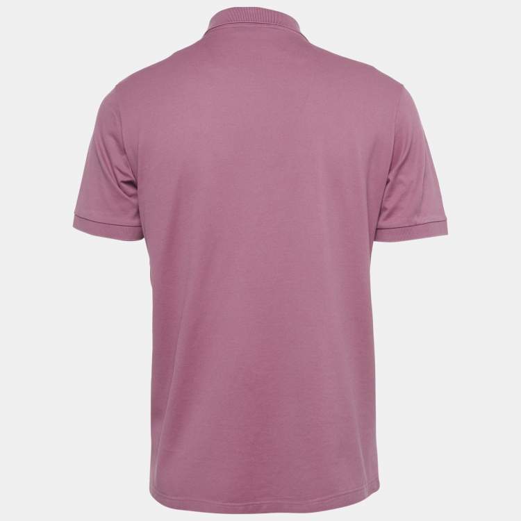 Pre Owned Prada Pink Cotton Pique Polo T-Shirt M