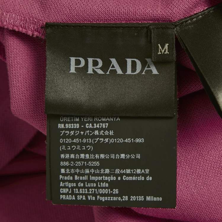 Pre Owned Prada Pink Cotton Pique Polo T-Shirt M