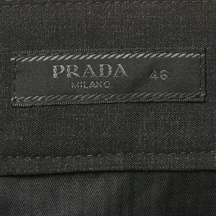 Pre Owned Prada Grey Wool Formal Trousers S