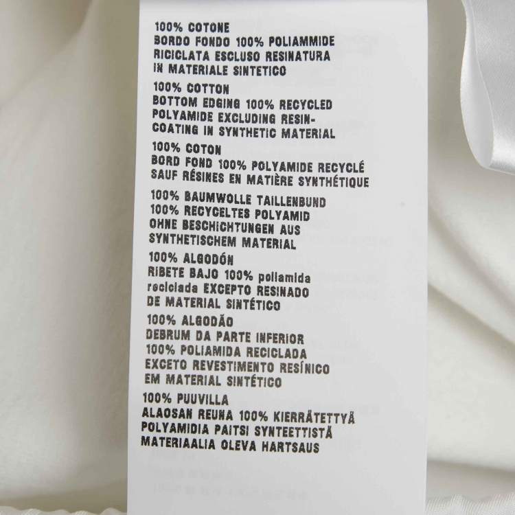 Pre Owned Prada White Logo Print Nylon Trim Jersey T-Shirt XL 
