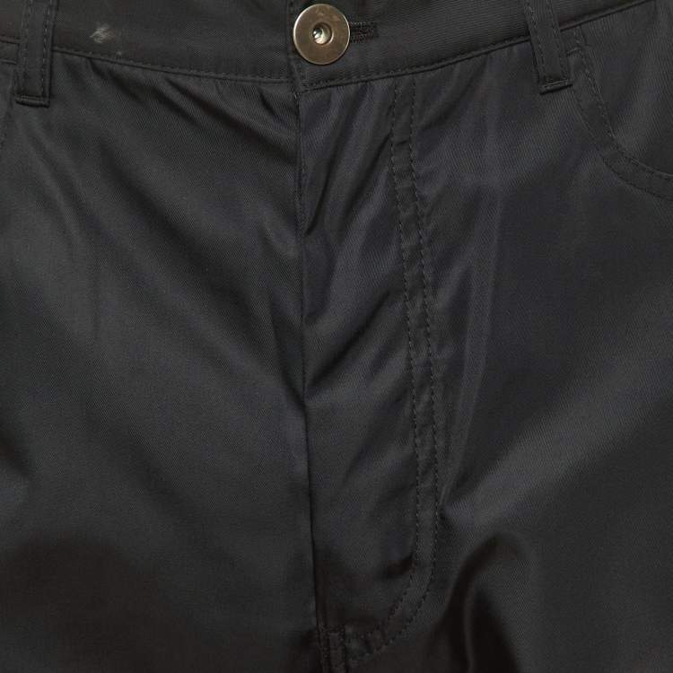 Pre Owned Prada Black Re-Nylon Relaxed Fit Trousers S