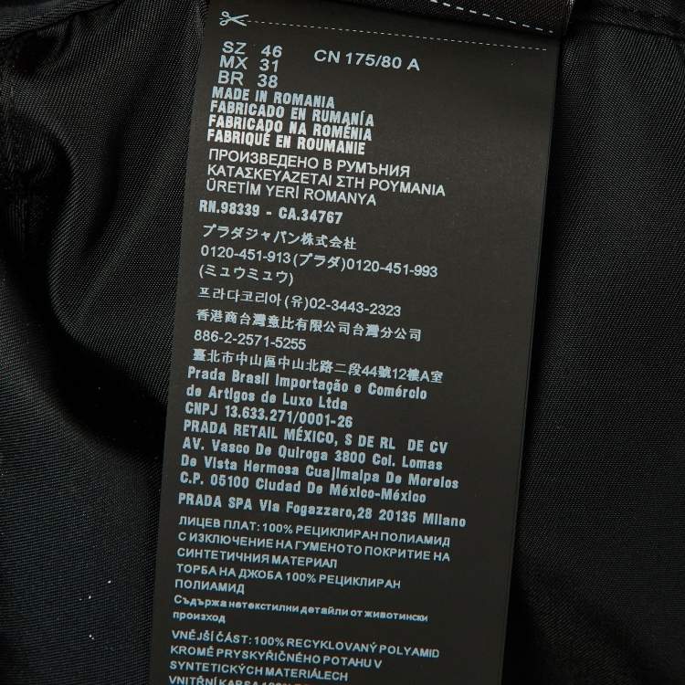 Pre Owned Prada Black Re-Nylon Relaxed Fit Trousers S