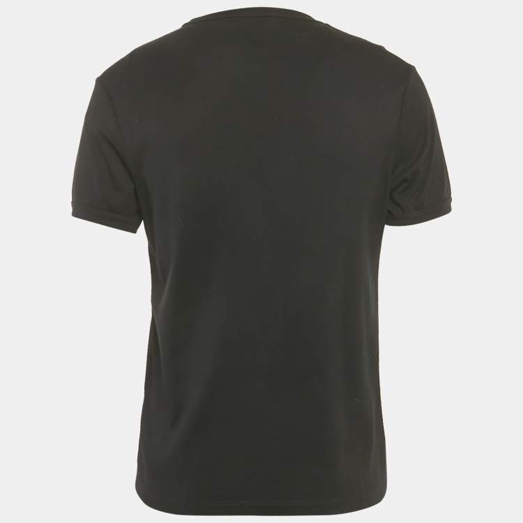 Pre Owned Prada Black Triangle Logo Jersey Skinny Fit T-Shirt L