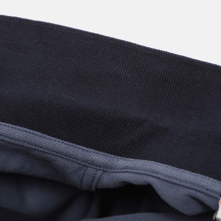 Pre Owned Prada Sport Grey Knit Collar Detail Polo T-Shirt L