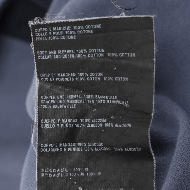 Pre Owned Prada Sport Grey Knit Collar Detail Polo T-Shirt L