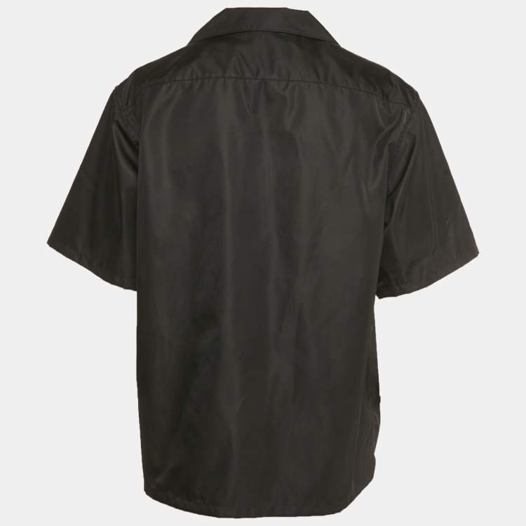 Pre Owned Prada Black Re-Nylon Pocket Detail Short Sleeve Shirt L