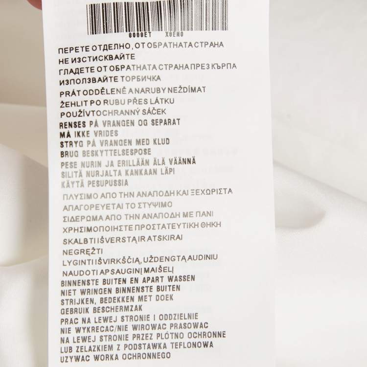 Pre Owned Prada White Rhinestone Detail Cotton Long Sleeve Shirt M