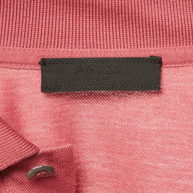 مملوكة مسبقًا تي شيرت برادا قطن شعار مثلثي لون معتم مقاس متوسط