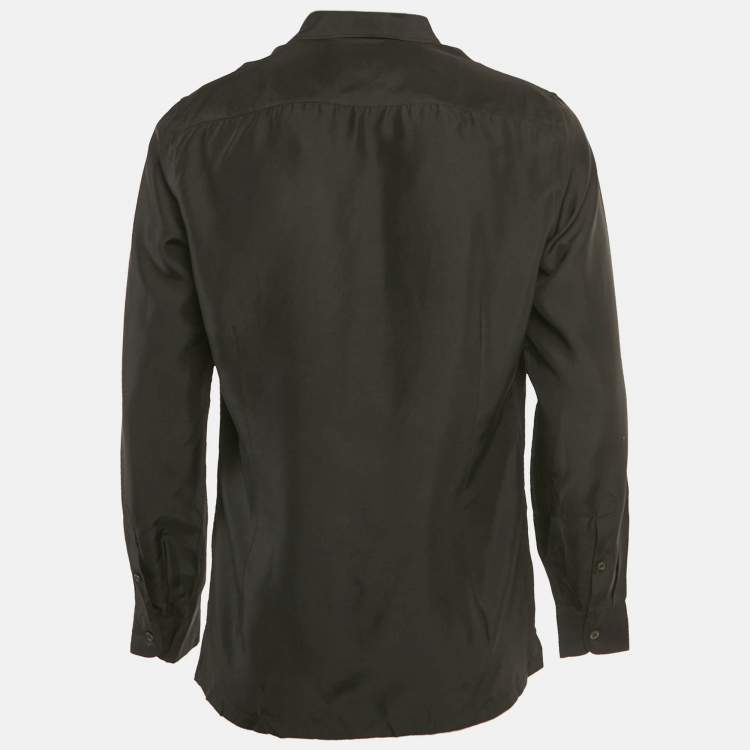 Pre Owned Prada Black Nylon Button Front Shirt M