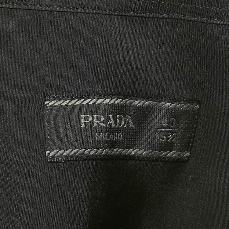 Pre Owned Prada Black Nylon Button Front Shirt M