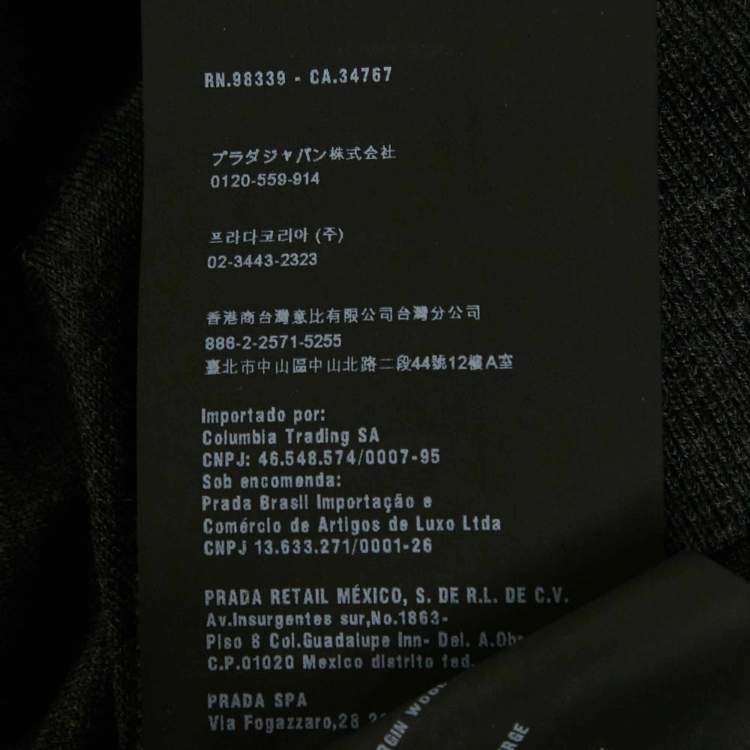 Pre Owned Prada Grey Wool Knit Crewneck Sweater M