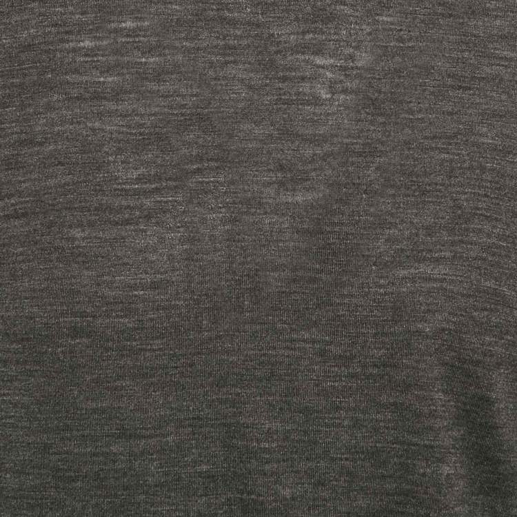 Pre Owned Prada Grey Wool Knit Crewneck Sweater M