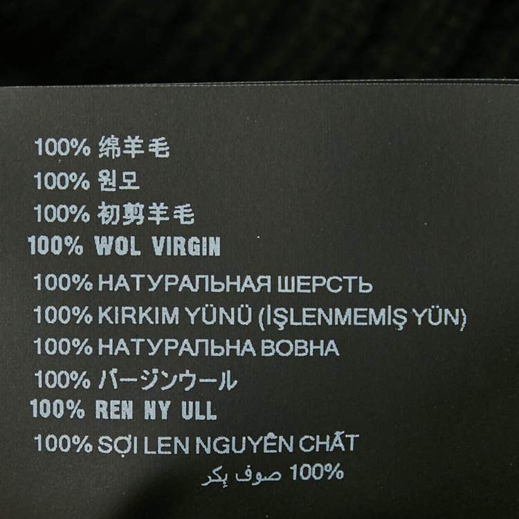 Pre Owned Prada Black Logo Patch Rib Knit Turtle Neck Sweater L