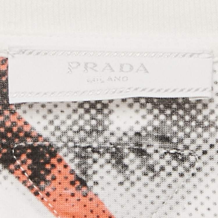 Pre Owned Prada Multicolor Multiprinted Cotton Knit Long Sleeve T-Shirt M