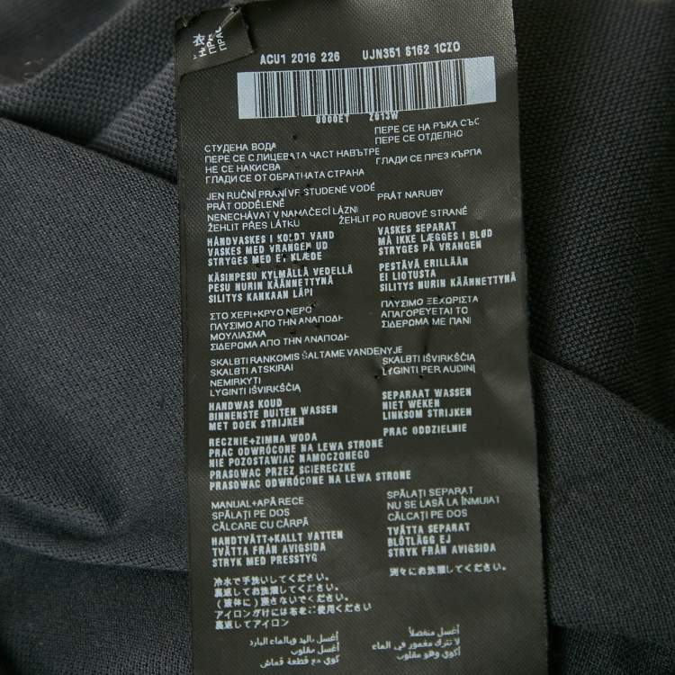 مملوكة مسبقًا Prada Grey Cotton Raglan Sleeve Polo T-Shirt L