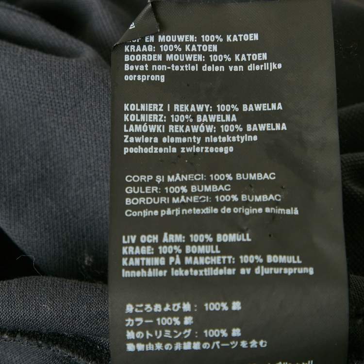 مملوكة مسبقًا Prada Grey Cotton Raglan Sleeve Polo T-Shirt L