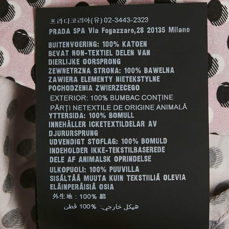 Pre Owned Prada Pink Cotton Polka Dot Shirt XL